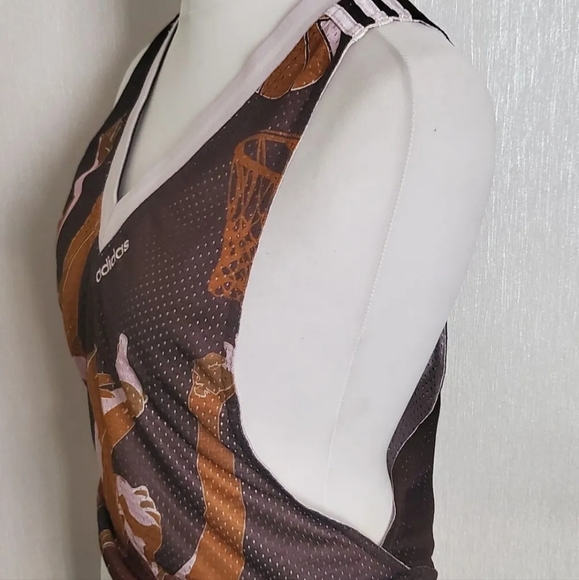 Adidas basketball 🏀 women's vest brown pink S 10 uk 2004 - Picture 3 of 8